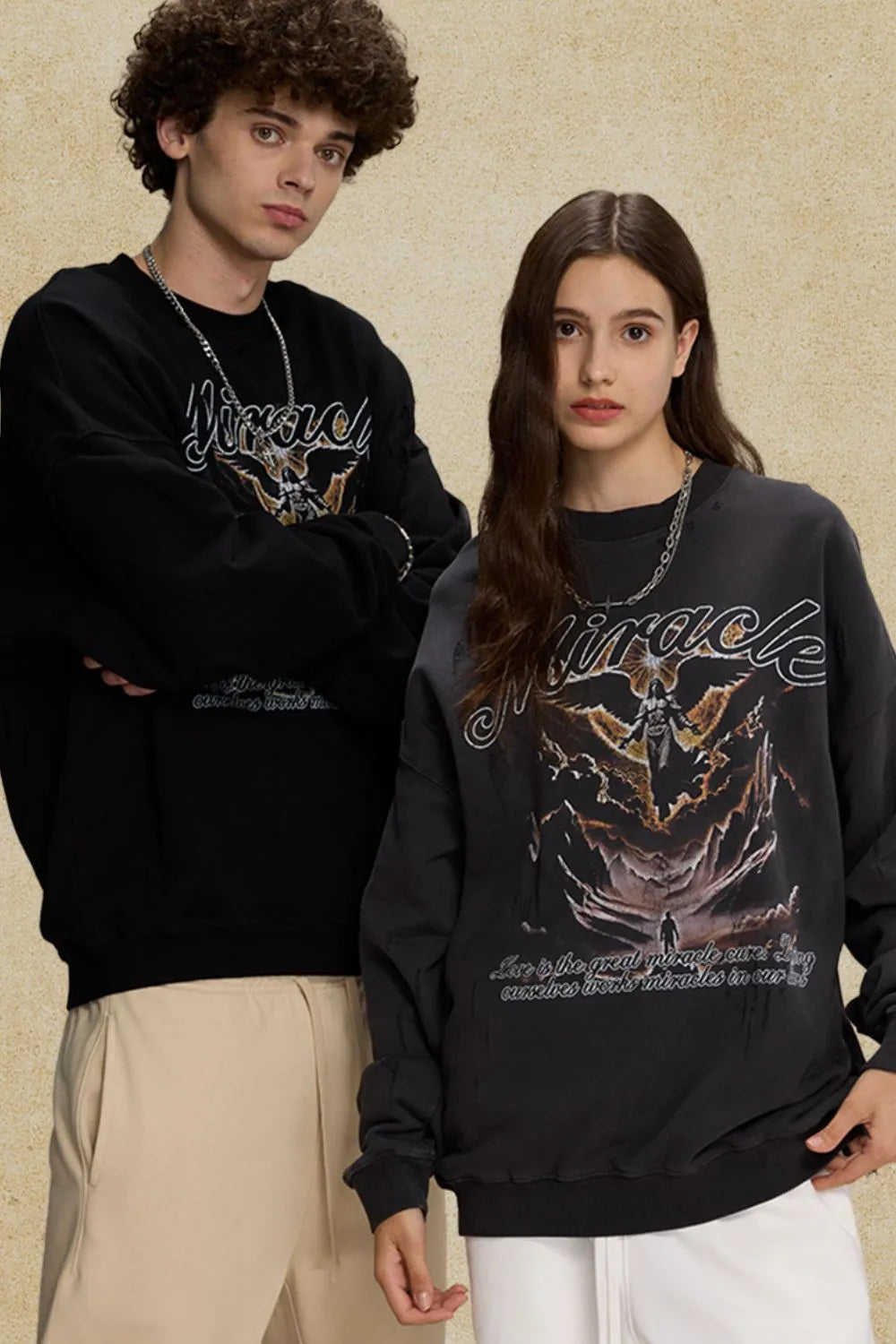 Men's Graphic Round Neck Long Sleeve T-Shirt