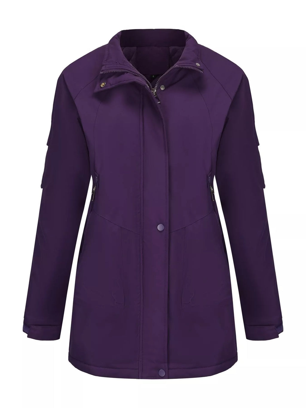 Full Size Hooded Mid-Length Windproof Outerwear Plus Size