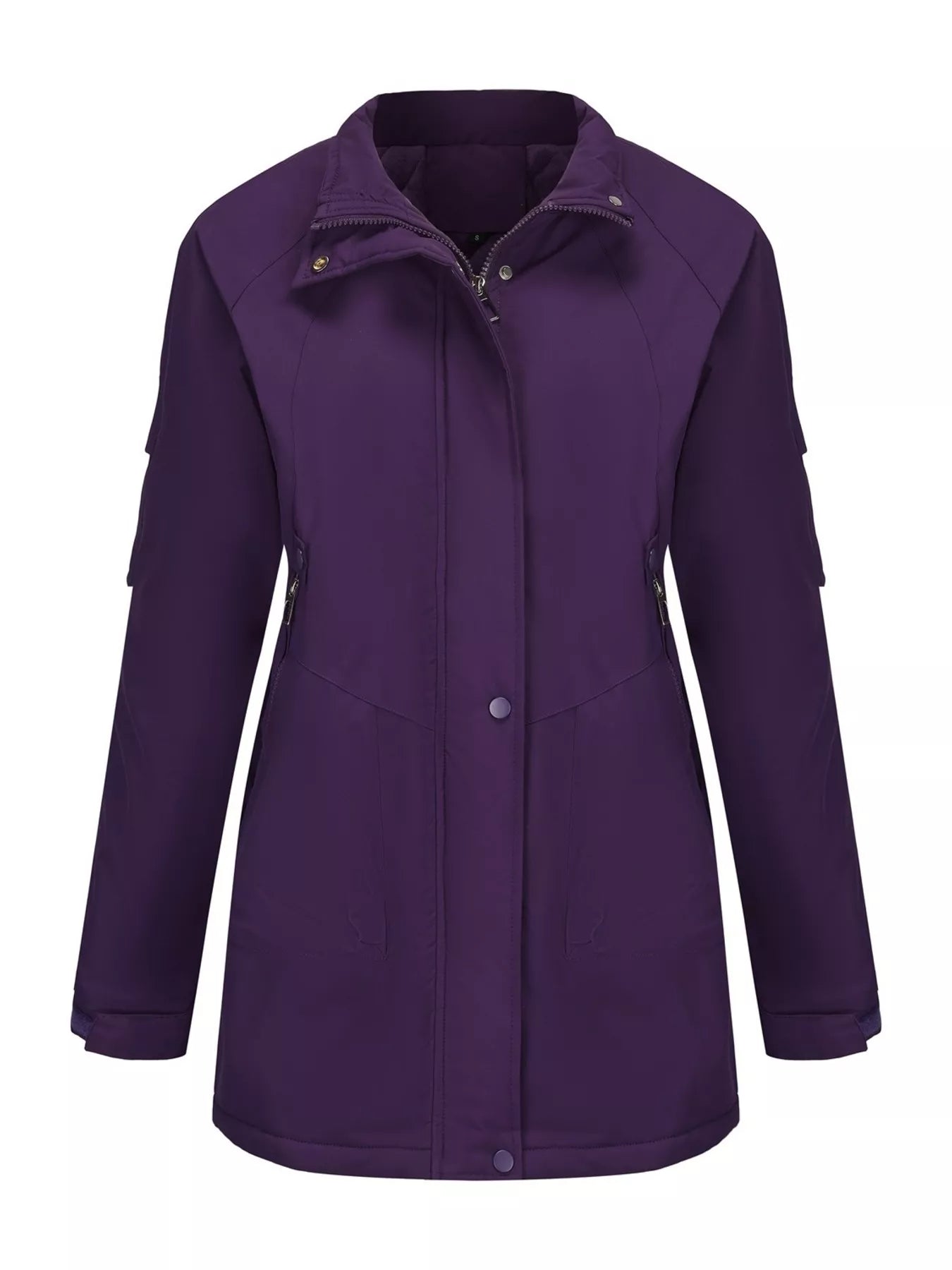 Full Size Hooded Mid-Length Windproof Outerwear Plus Size