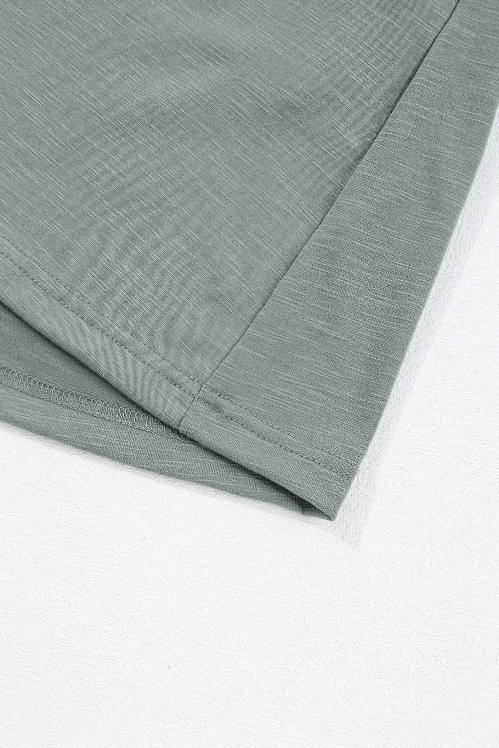 Frilled Gathered Seam Round Neck T Shirt Dress