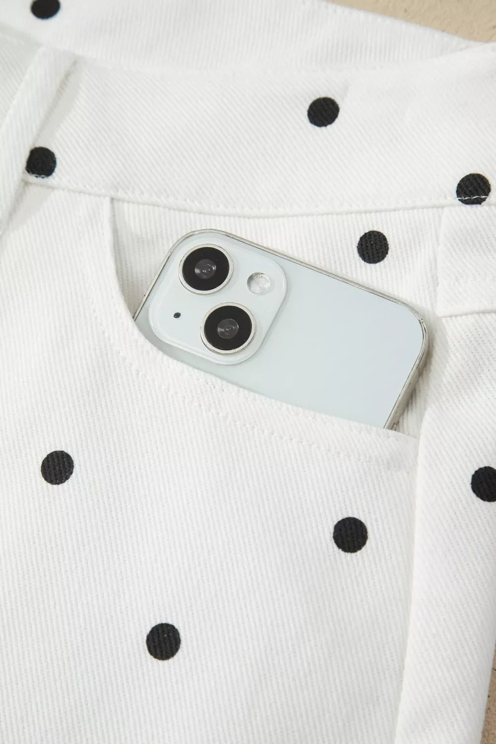 Polka Dot Scalloped Hem Shorts