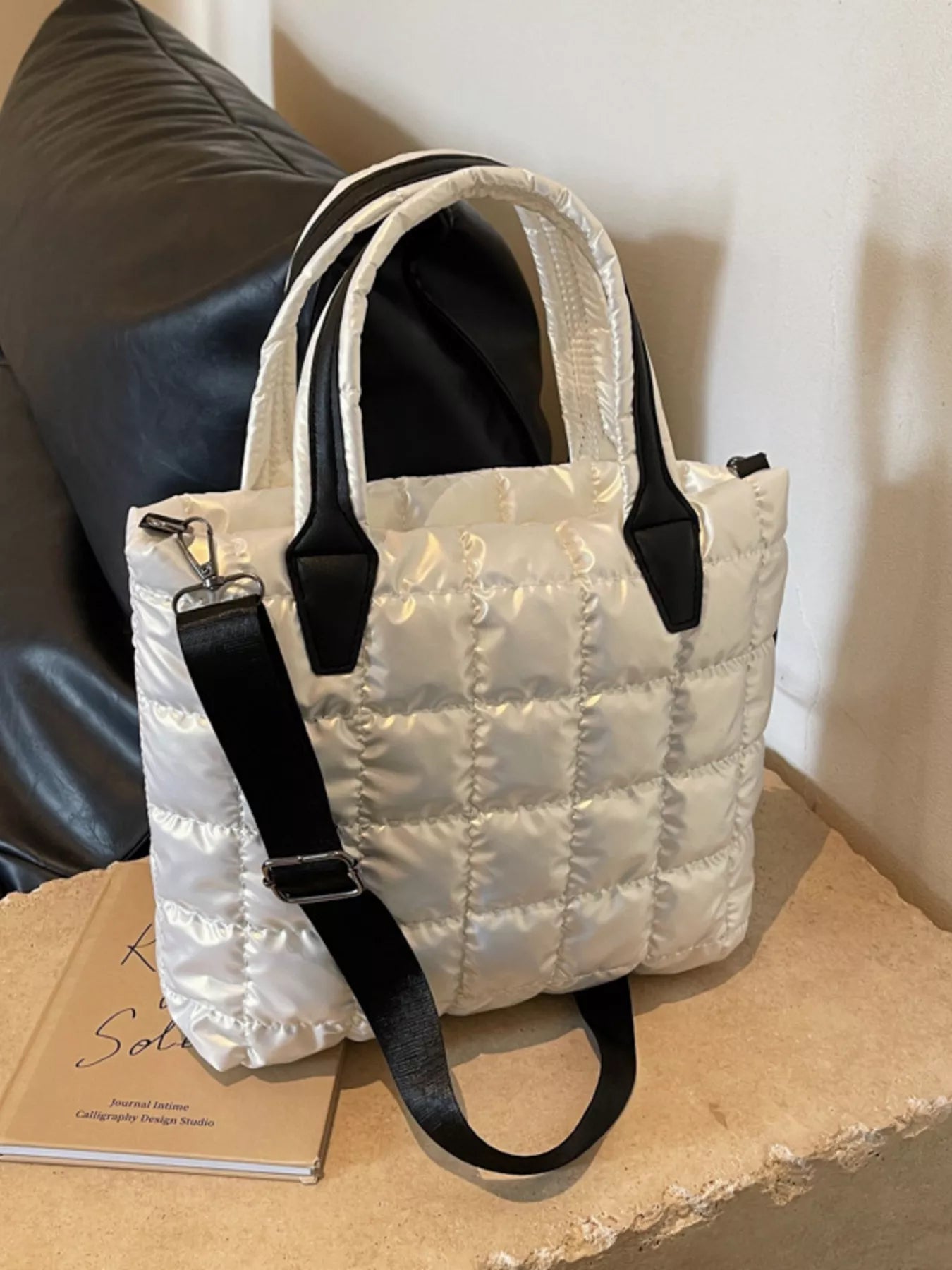 Bubble Textured Tote Crossbody Bag