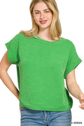 Zenana Raised Rib Cap Sleeve Top