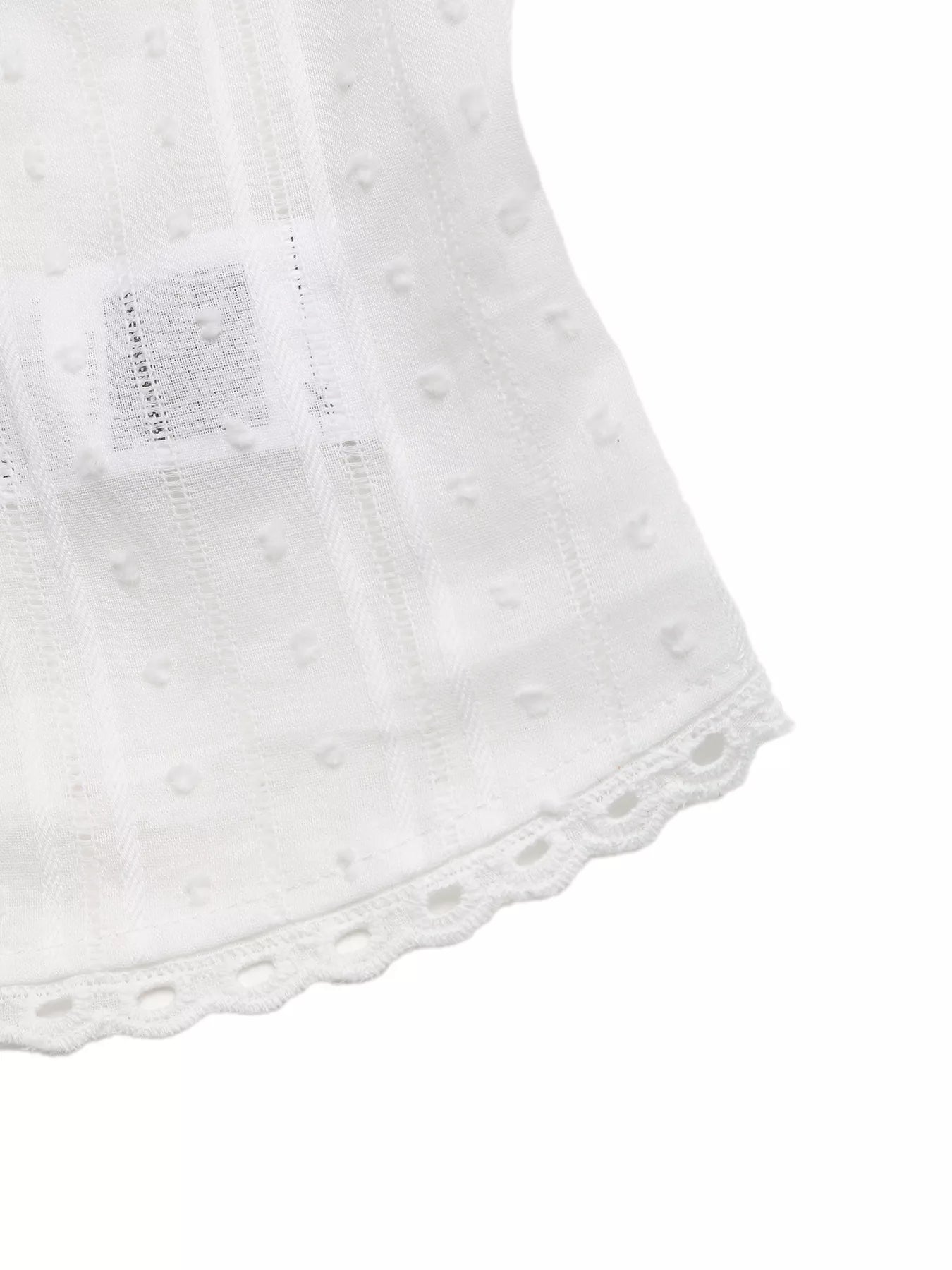 Lace Trim Tie Front Sleeveless Shirt