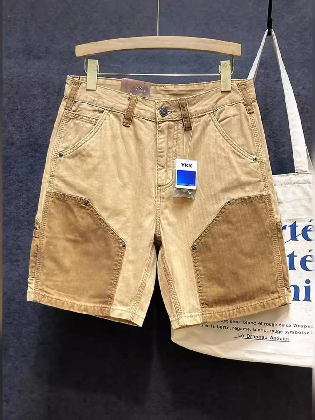 Men's Two-Tone Contrast Panel Casual Shorts