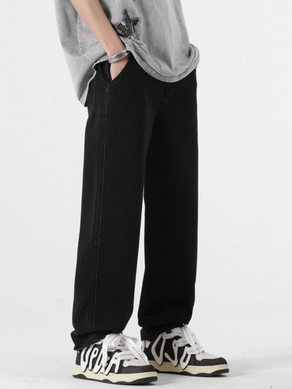 Men's Full Size Pocketed Relaxed Fit Jeans Plus Size