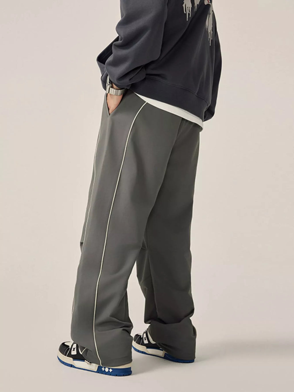 Men's Drawstring Wide Leg Pants