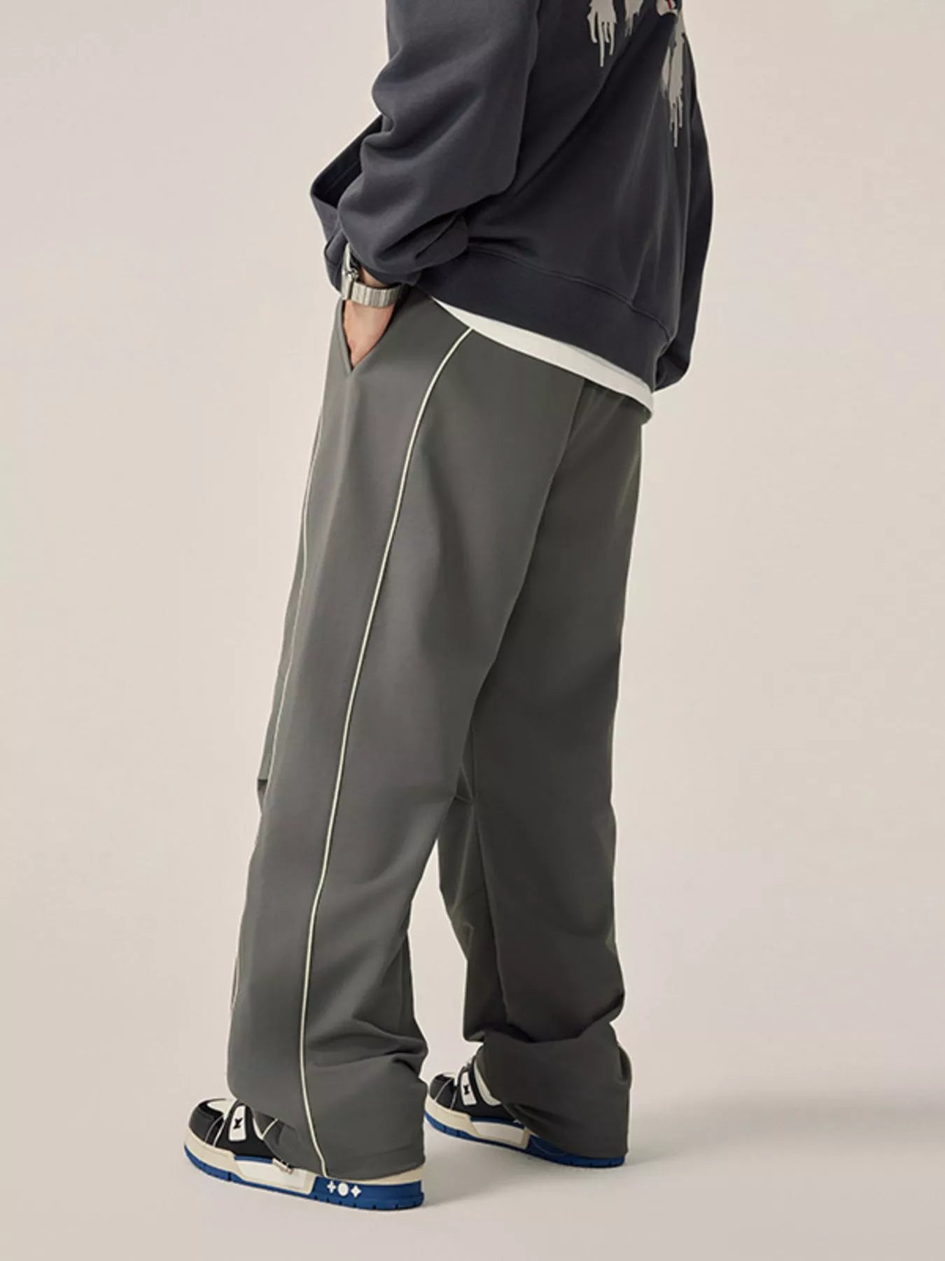Men's Drawstring Wide Leg Pants