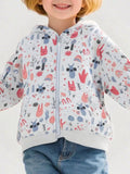 Children's Playful Cartoon Print Zip-Up Hoodie