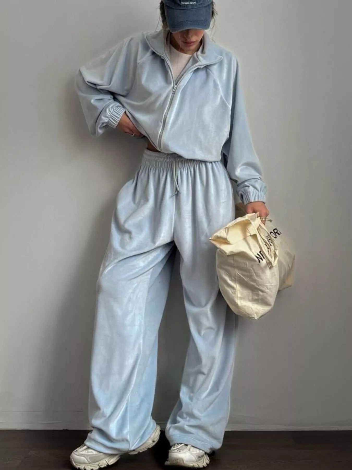 Zip Up Long Sleeve Outerwear and Pants Set