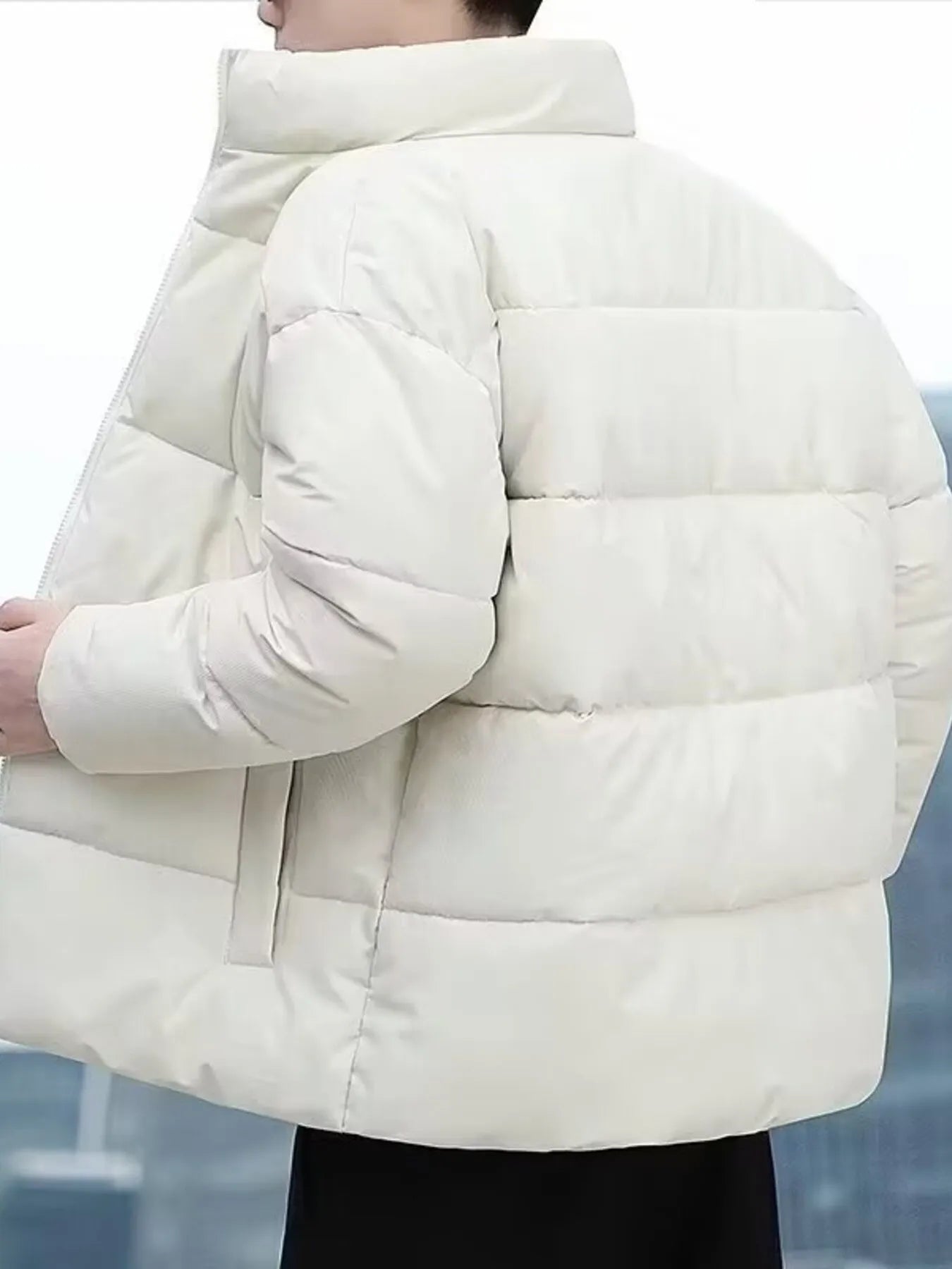 Men's Plus Size Quilted Zip Up Winter Coat