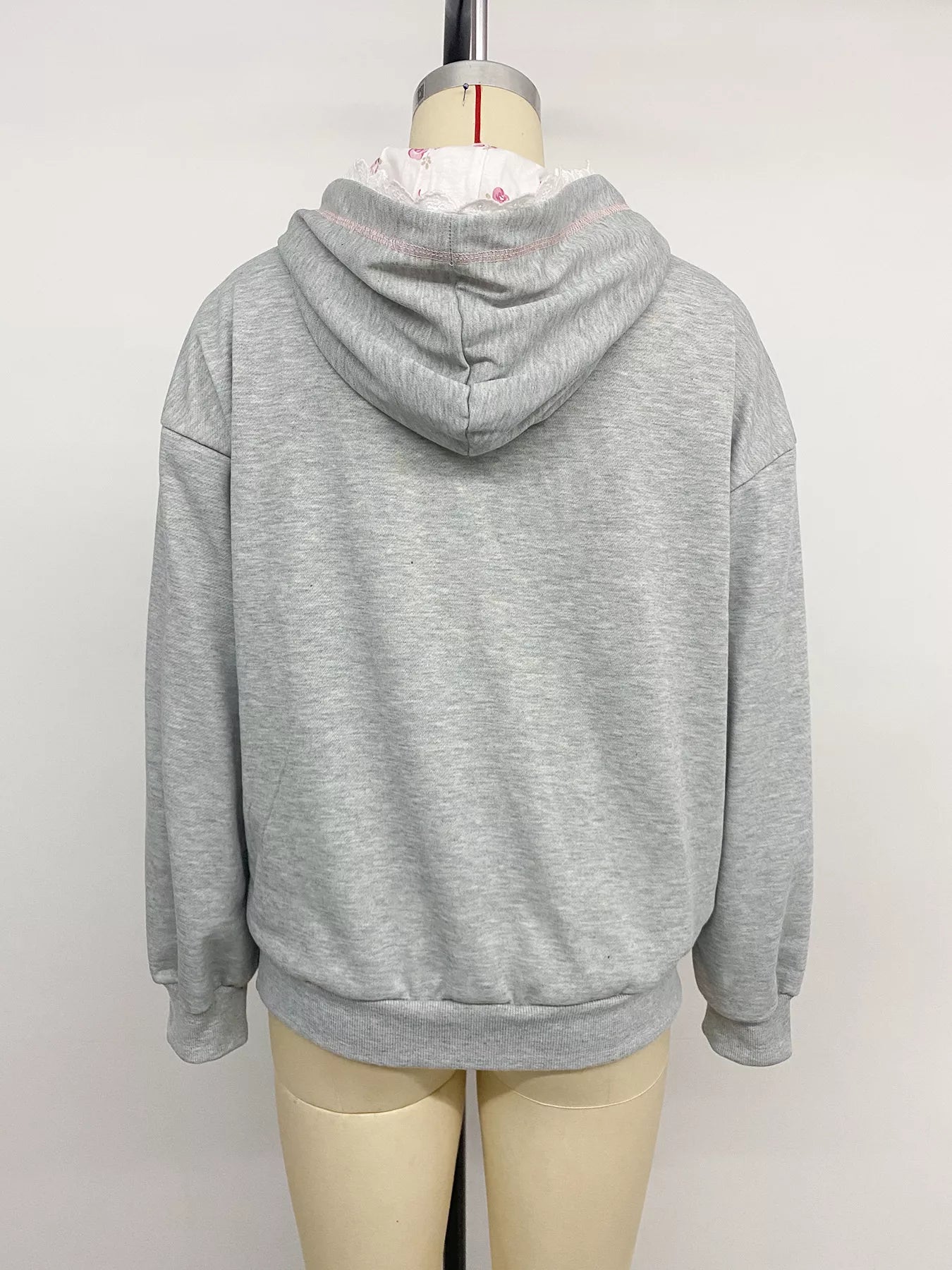 Bow Embroidered Long Sleeve Hoodie