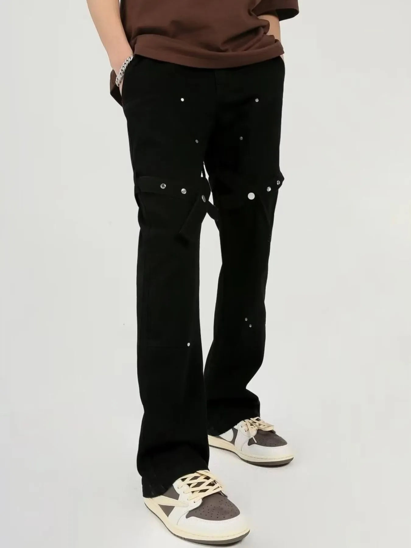 Men's Plus Size Studded Cargo Pants