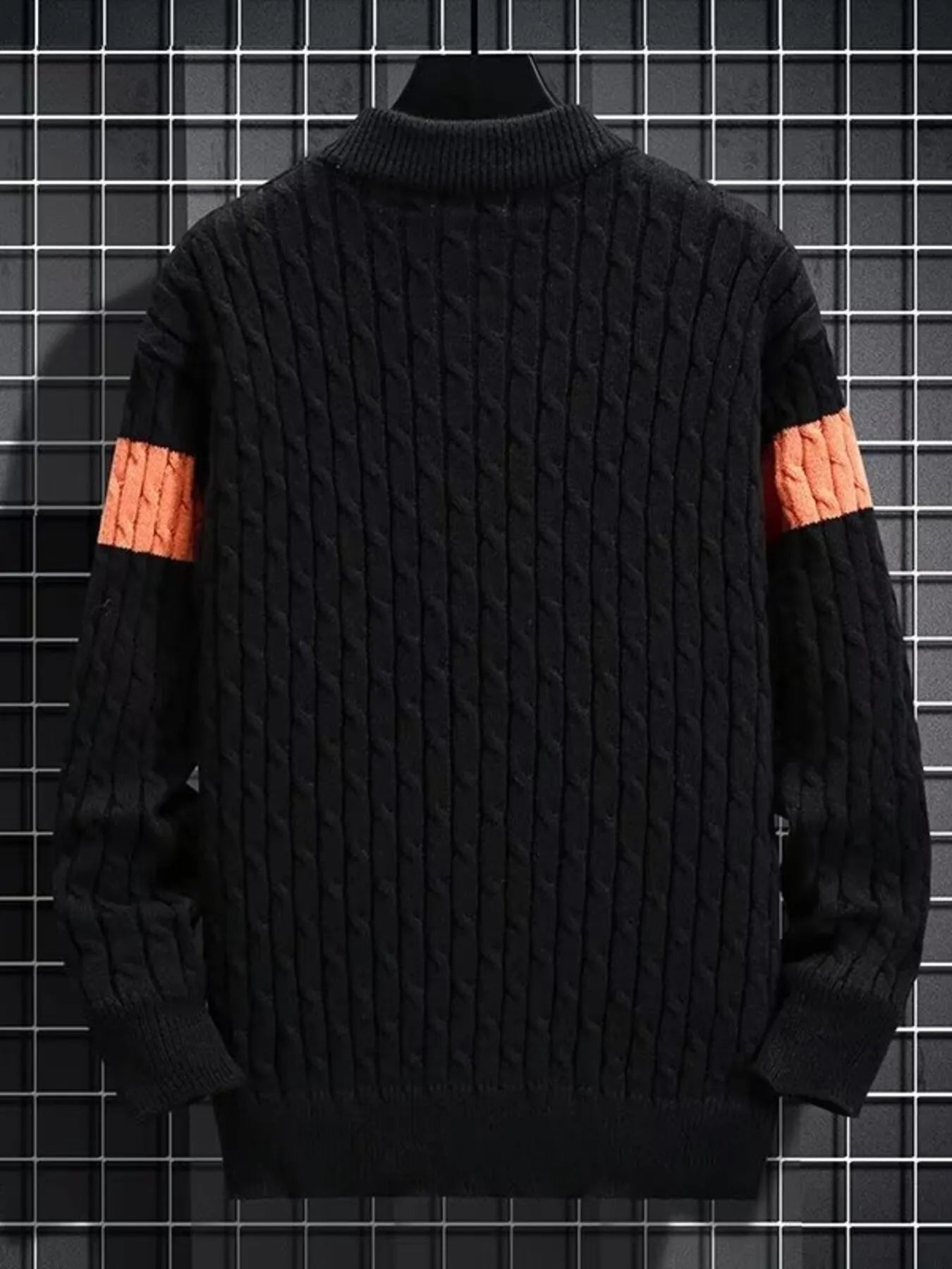 Men's Plus Size Color Block Round Neck Sweater