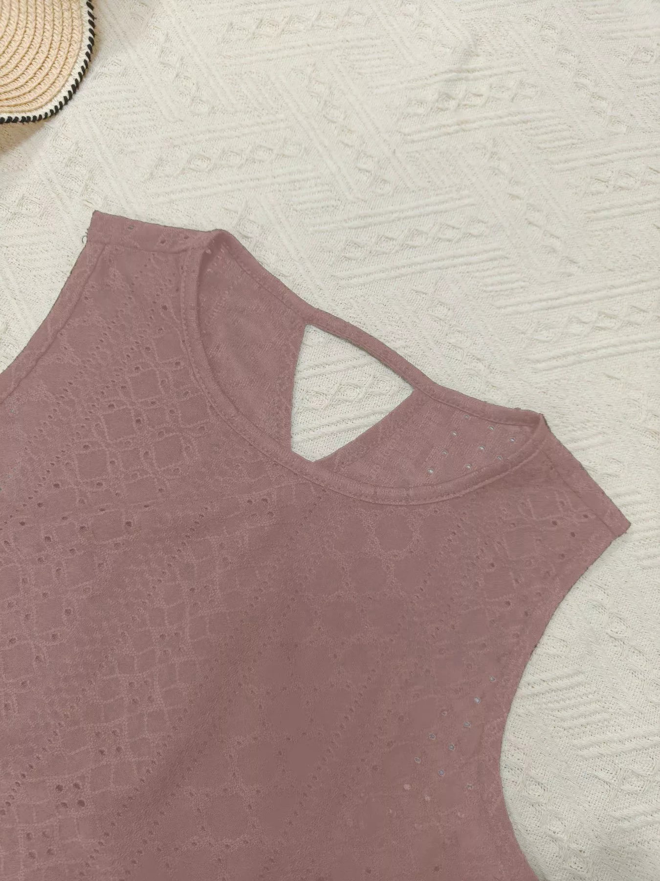 Hollow-Out Knit Tank Top