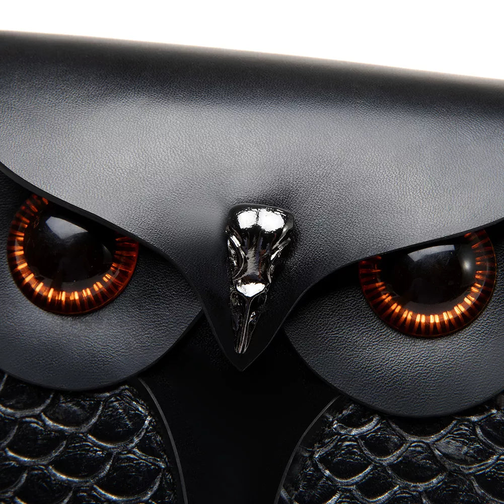 Owl Design Leather Crossbody Bag