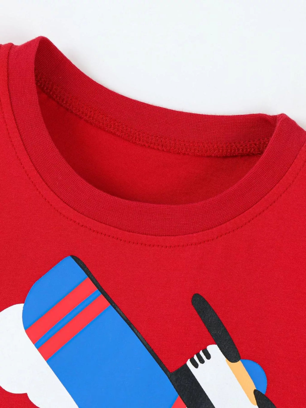 Children's Airplane Round Neck T-Shirt and Shorts Set