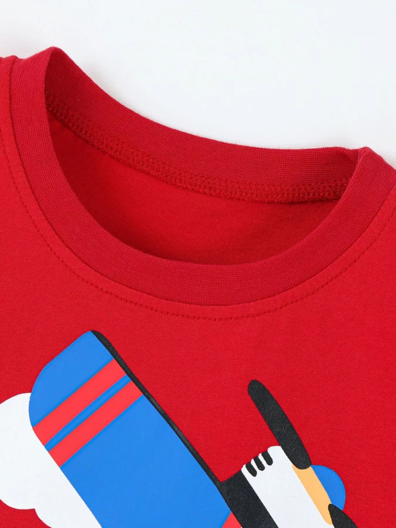Children's Airplane Round Neck T-Shirt and Shorts Set