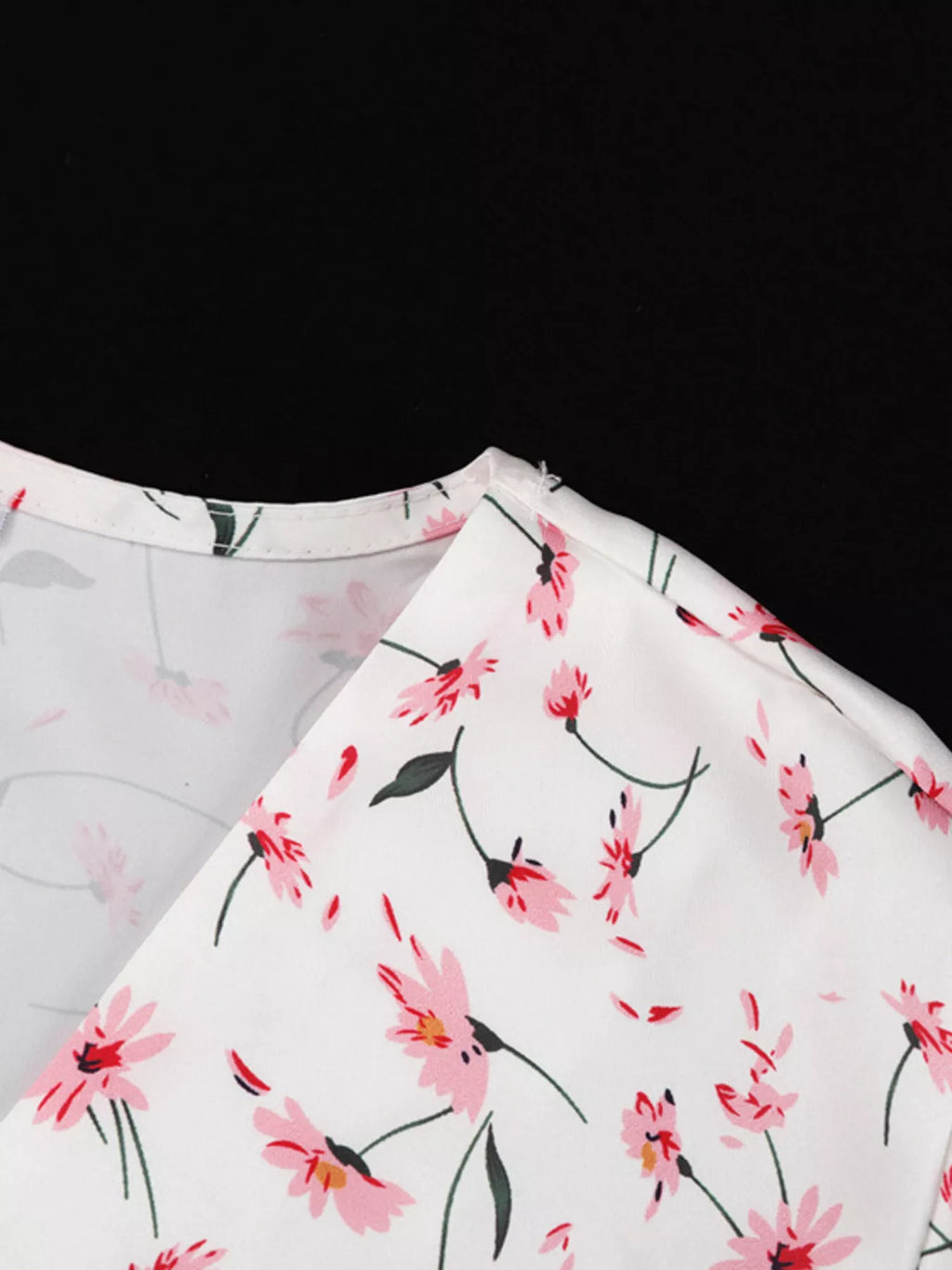 Floral Print V-Neck Flutter Sleeves Midi Dress