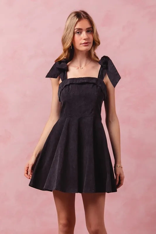 SO ME Fit and Flare Washed Gameday Dress