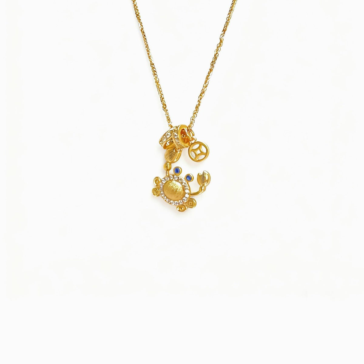 18K Gold-Plated Crab Pendant Necklace