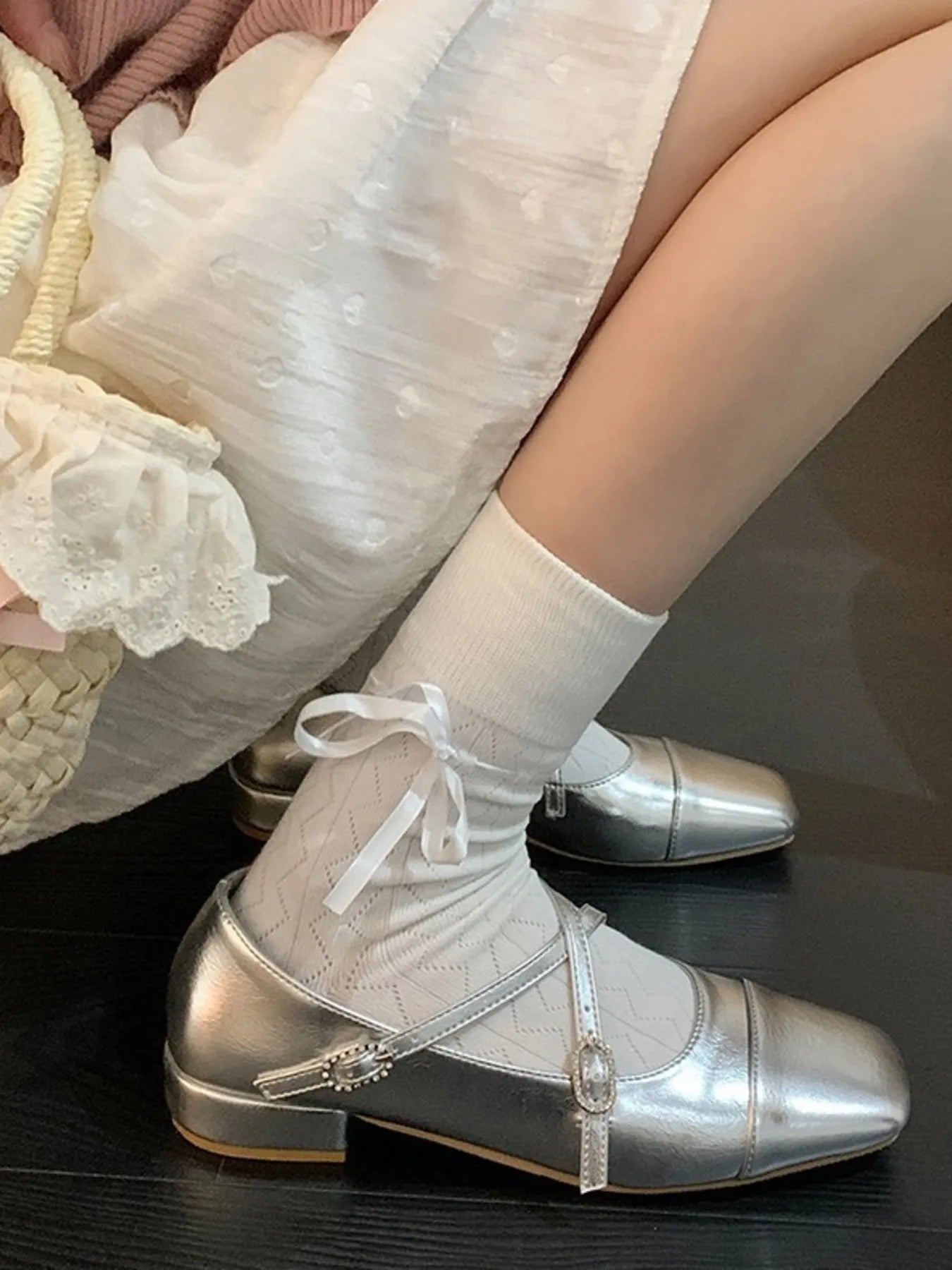 Square Toe Block Heels Mary Jane Shoes