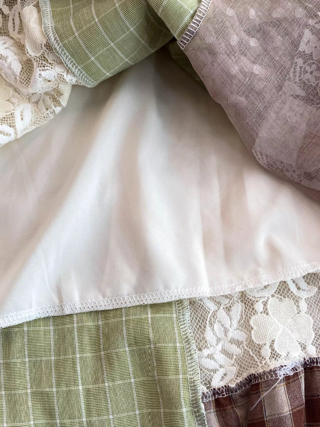 Patchwork Lace Trimmed A-Line Dress
