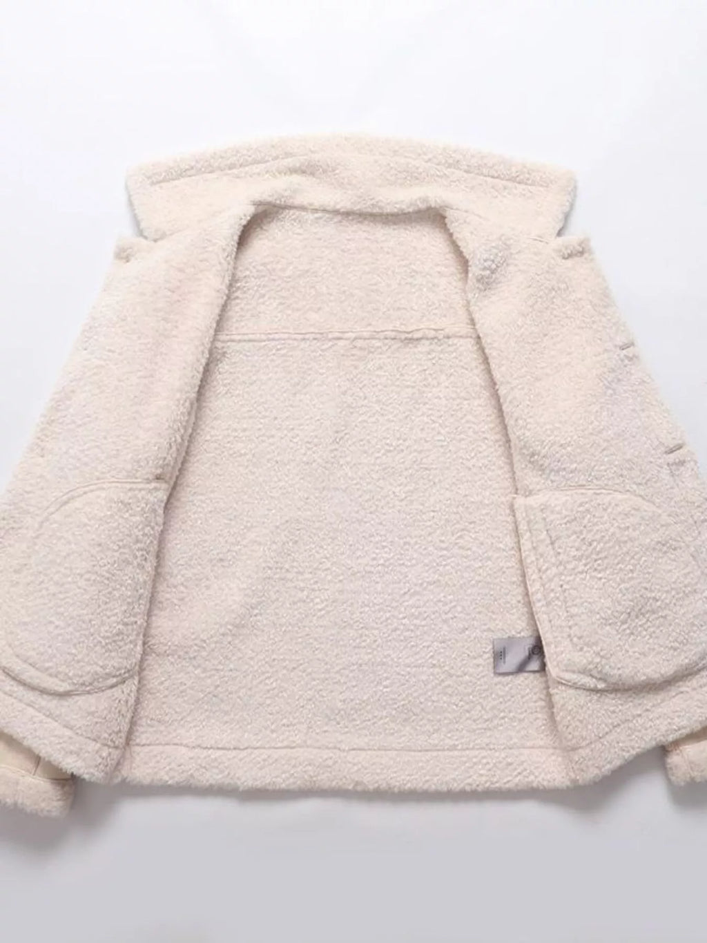 Men's Plus Size Shearling Lined Button Up Jacket
