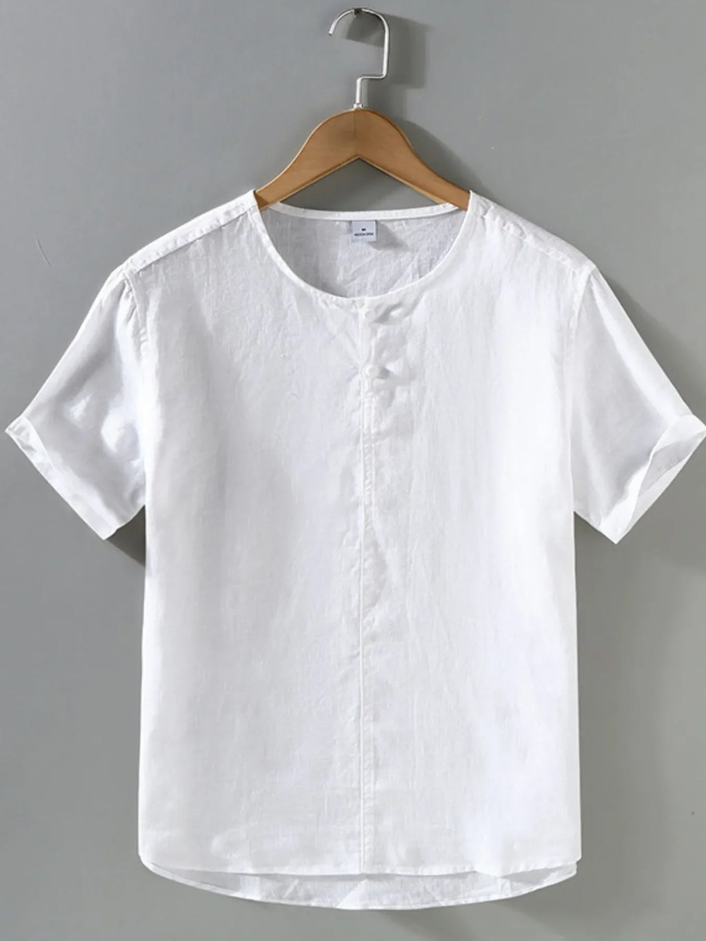 Men's Plus Size Round Neck Short Sleeve Blouse