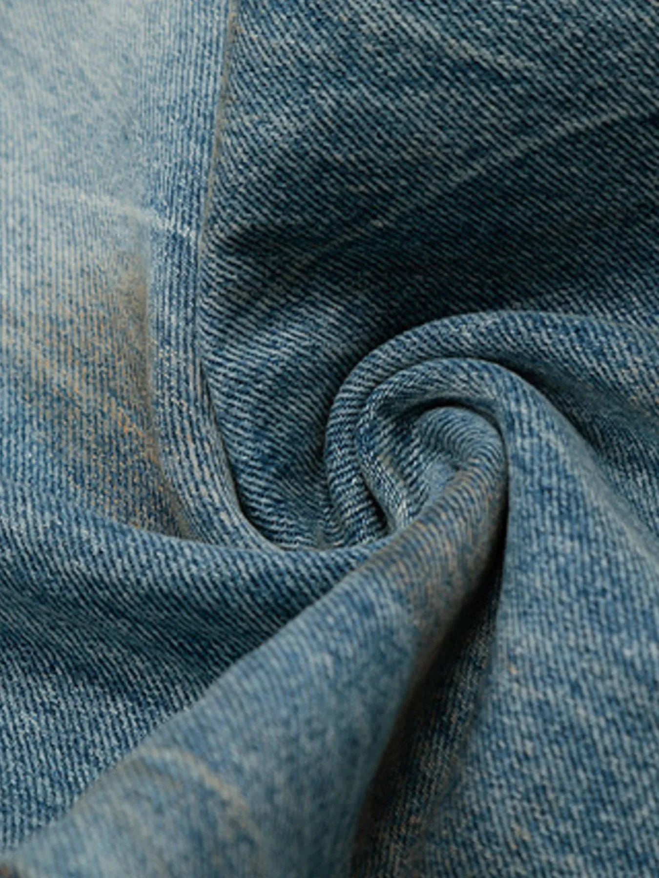 Men's Vintage Distressed Wide Leg Denim Jeans