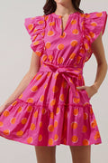 Ruffle Sleeve Polka Dot Mini Dress