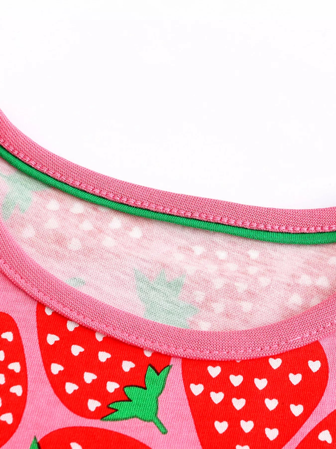 Children's Strawberry Print Short Sleeve Dress