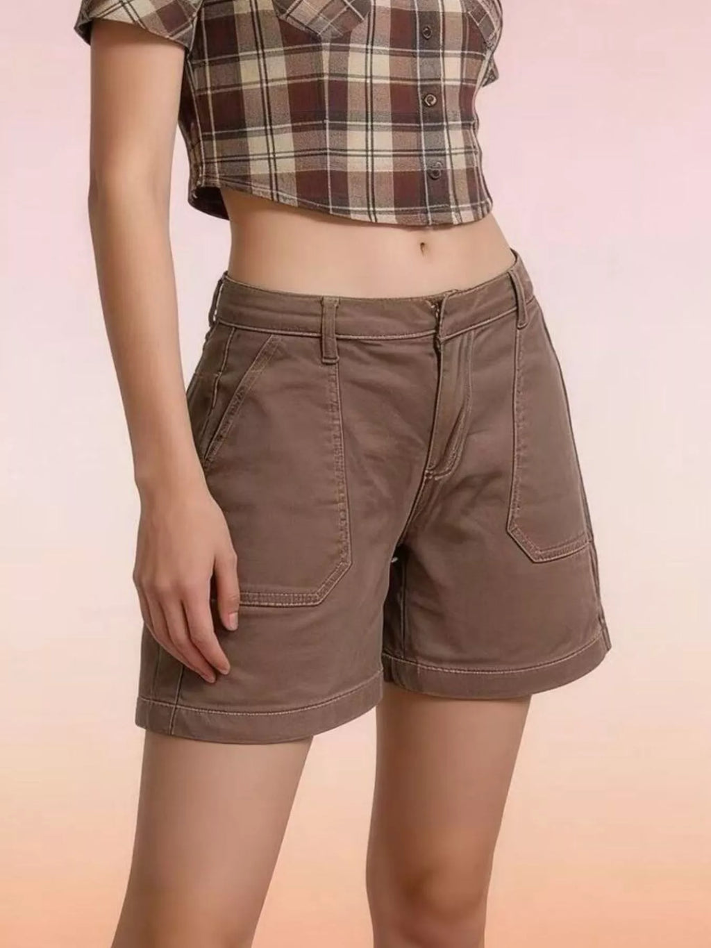 Pocketed Denim Shorts