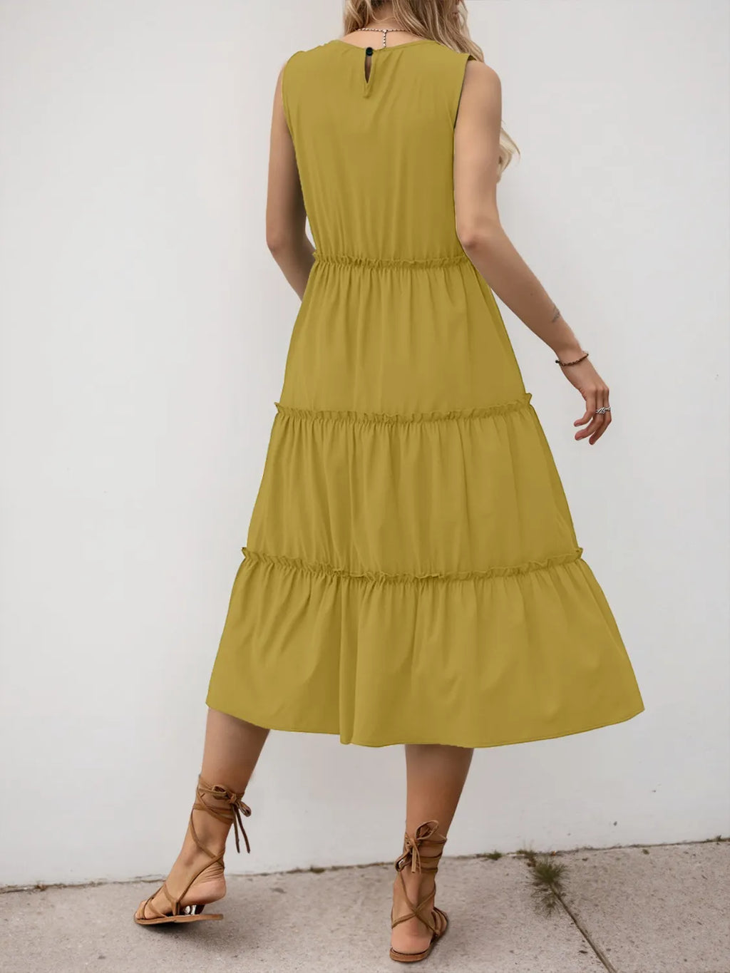 Frill Tiered Midi Dress
