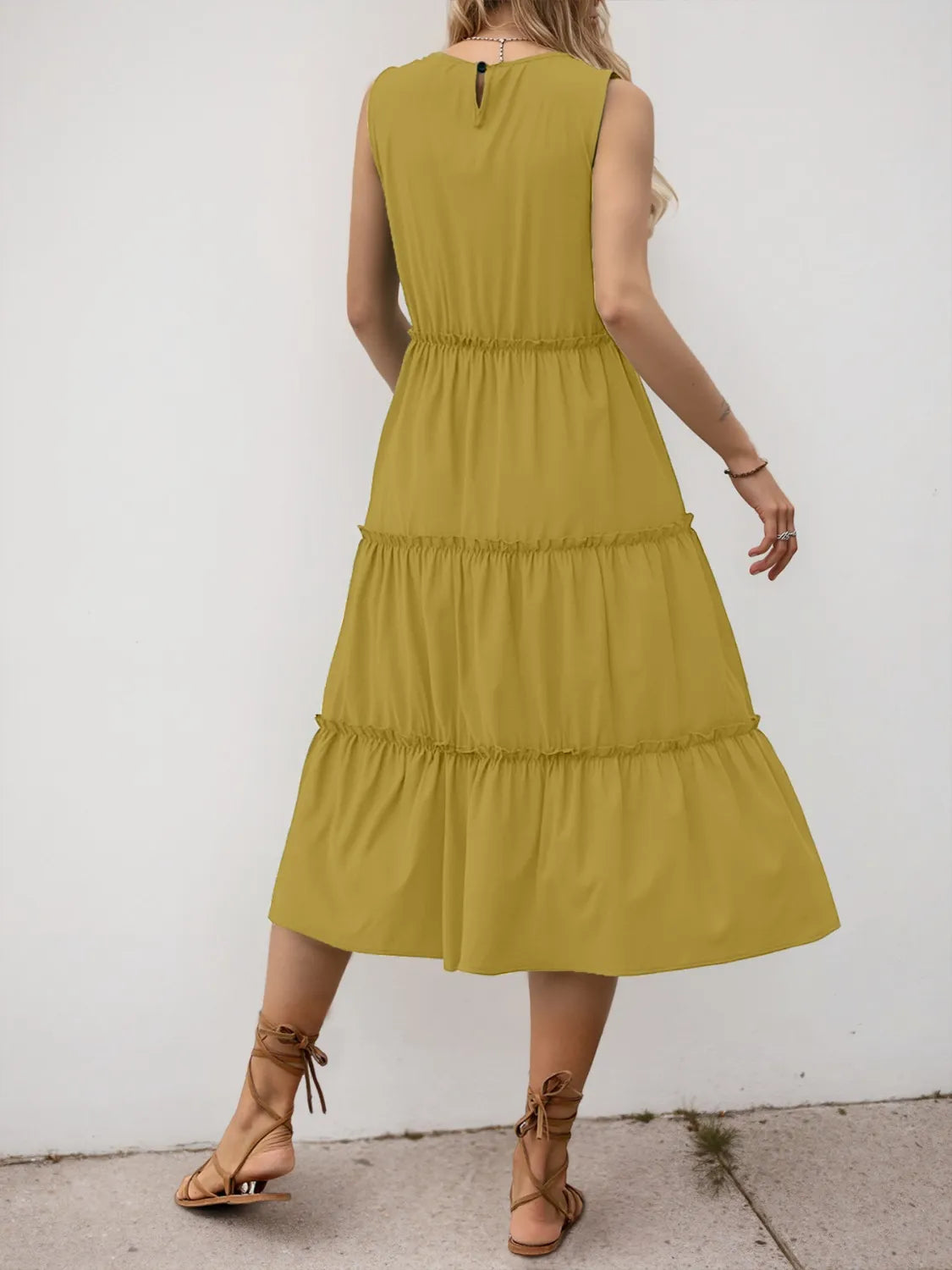 Frill Tiered Midi Dress