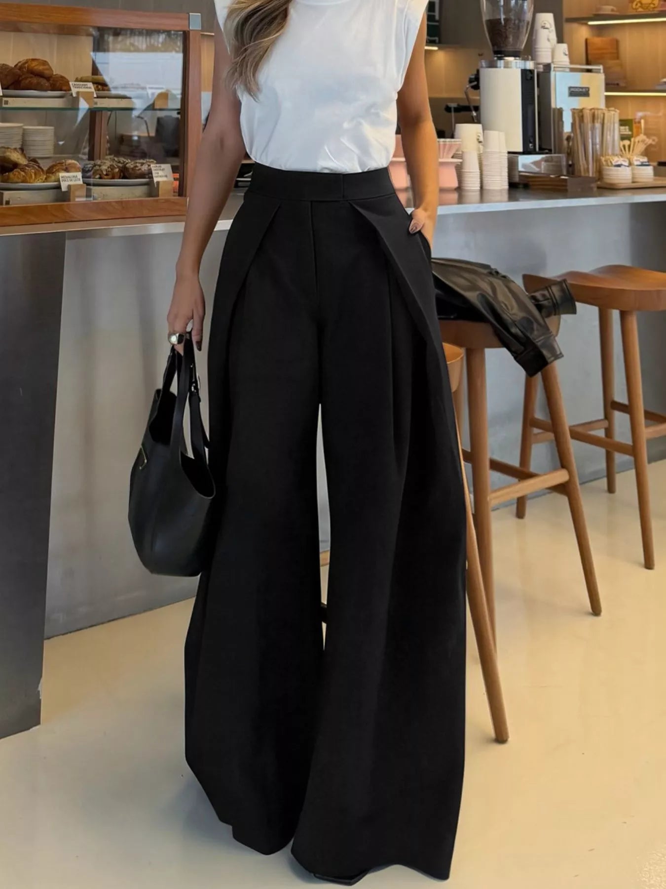 High-Waisted Wide-Leg Pants