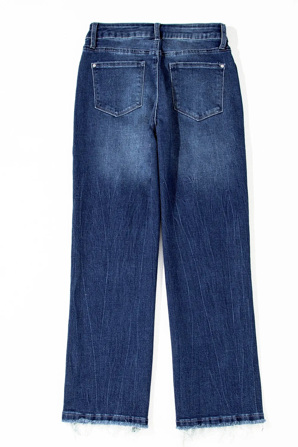 Mineral Wash Raw Hem High Waist Flared Jeans