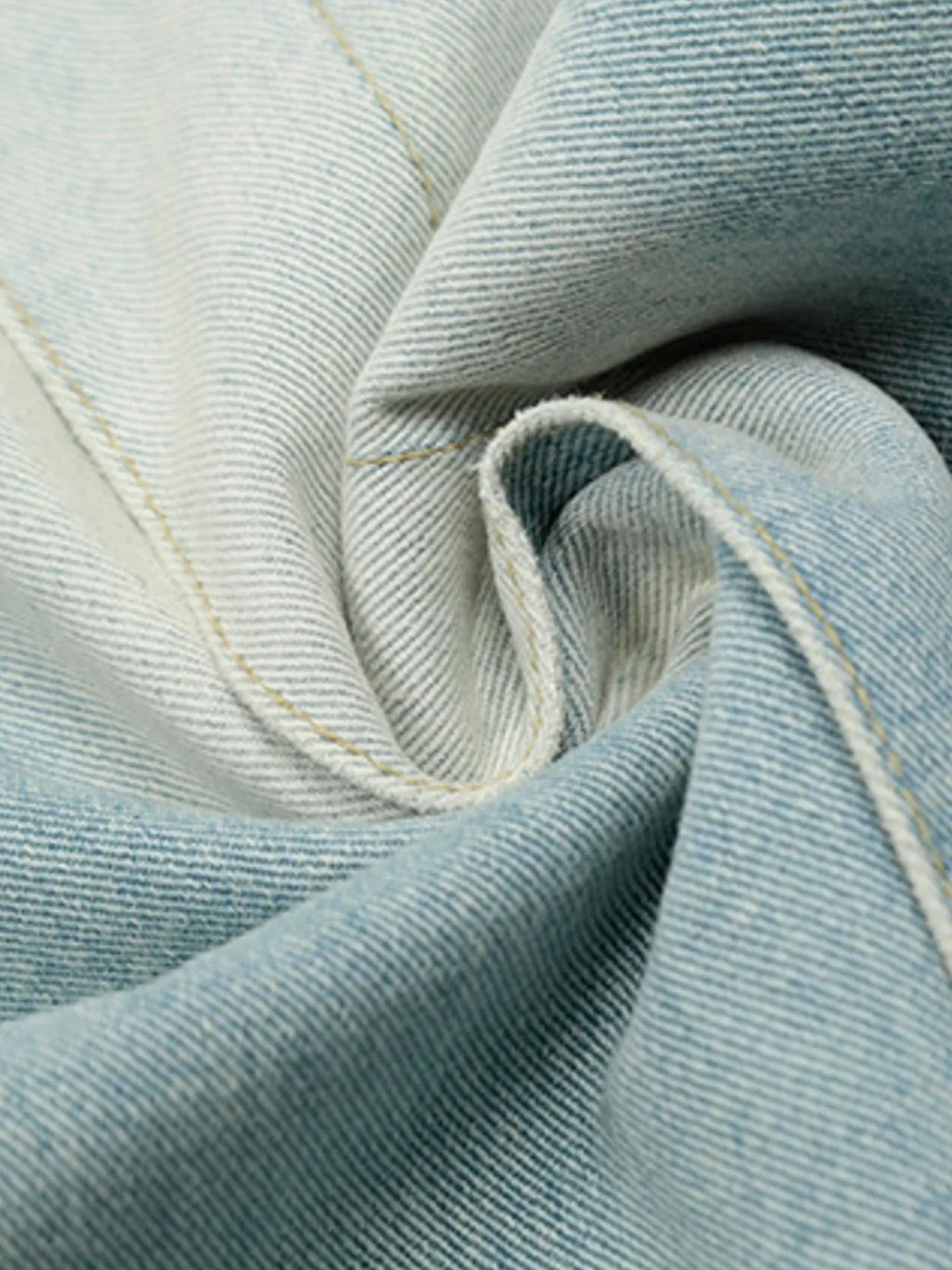 Men's Wash Pleated Wide Leg Jeans