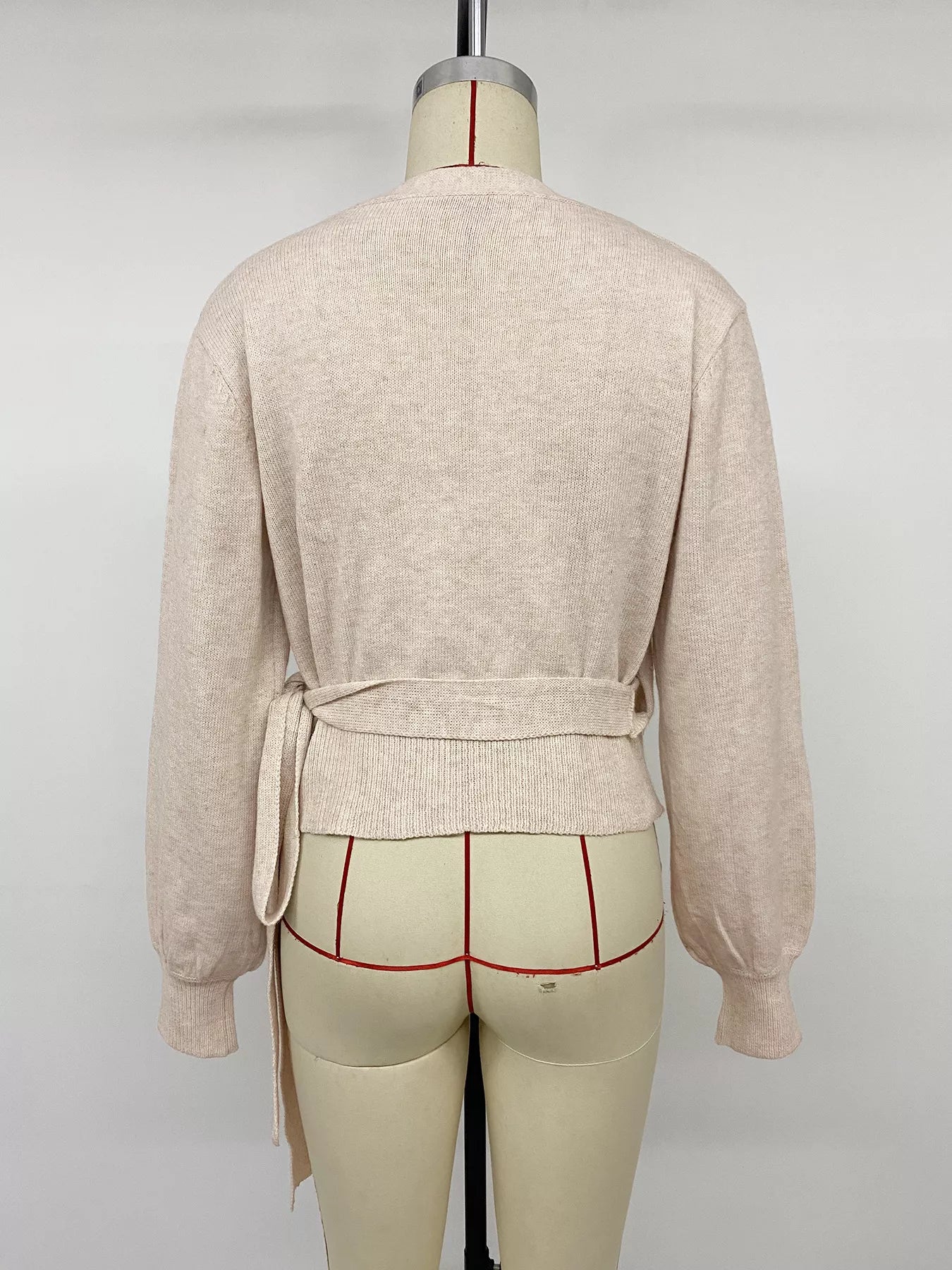 Tied Surplice Long Sleeve Sweater