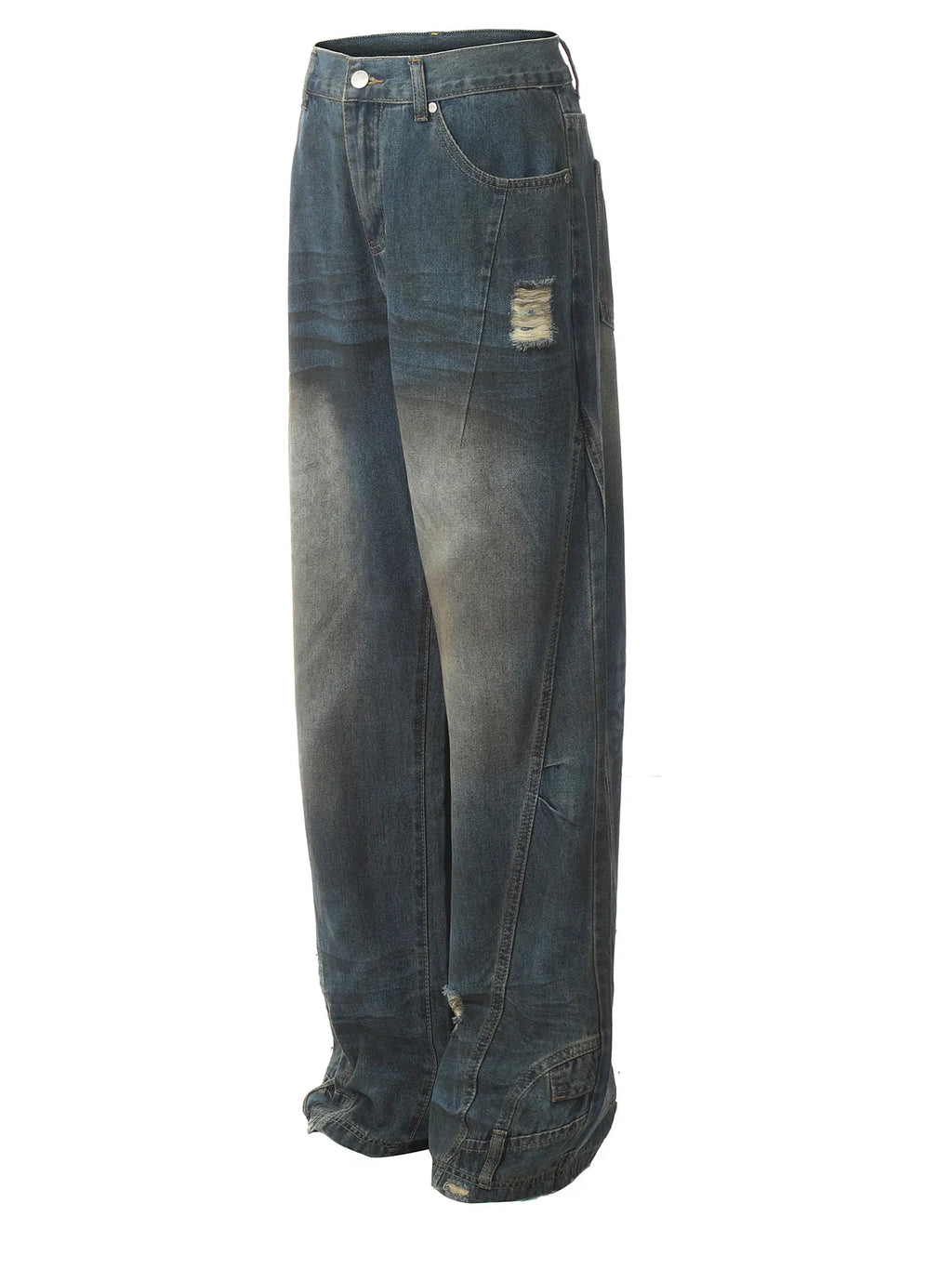 Men's Distressed Wide Leg Jeans