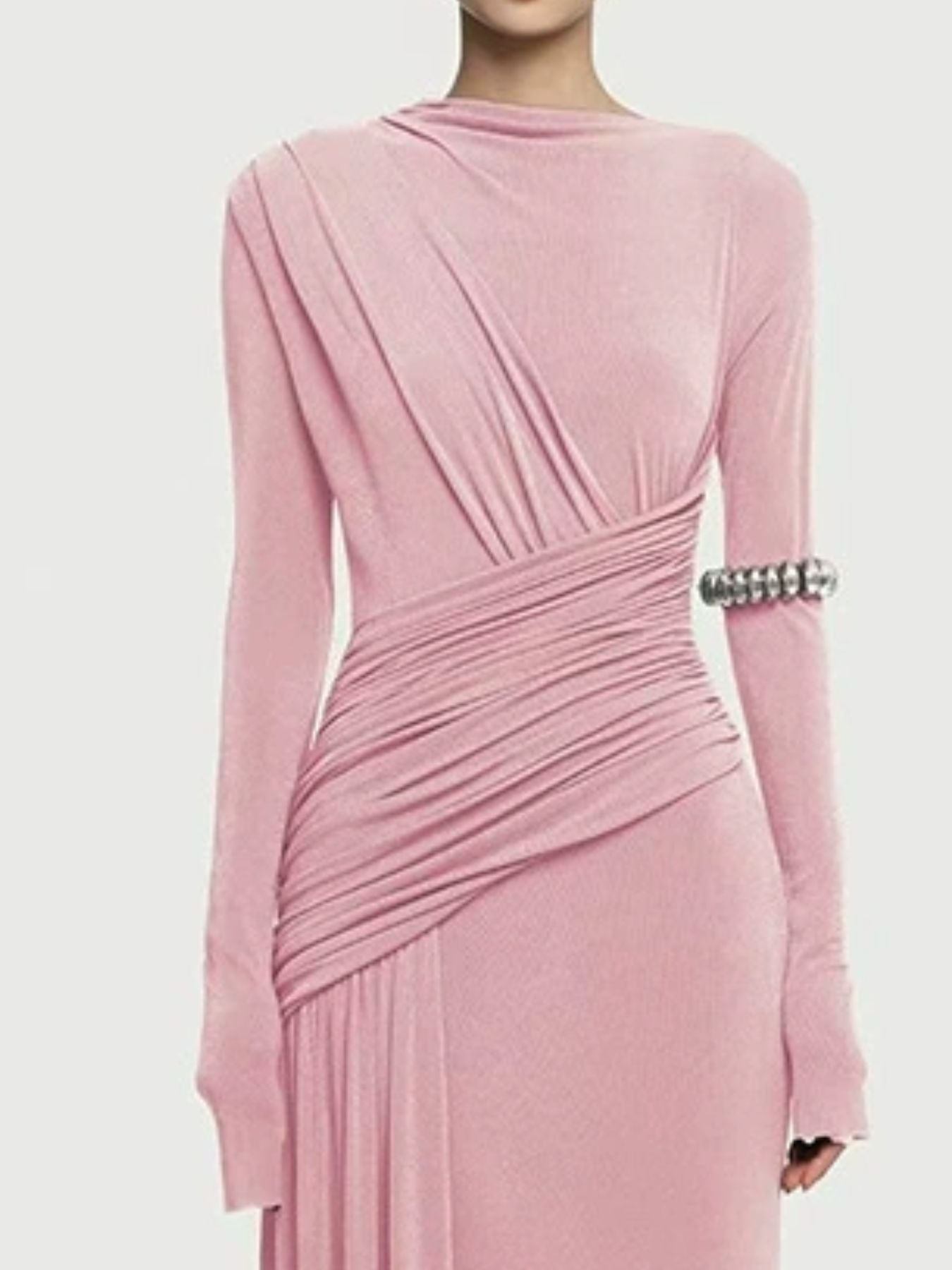 Ruched Long Sleeve Maxi Dress