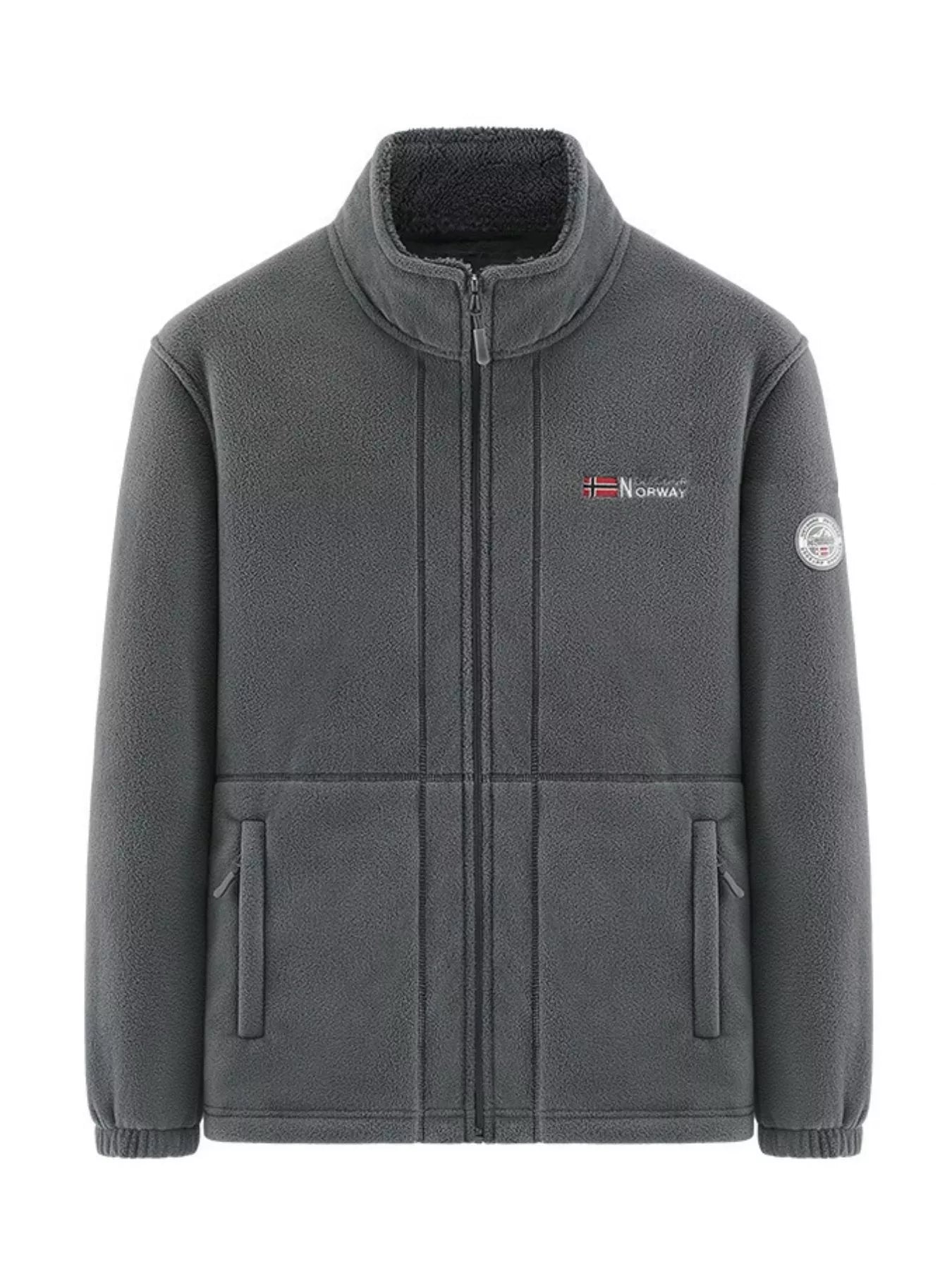 Men's Plus Size Zip Up Long Sleeve Jacket