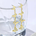 18K Gold-Plated Alloy Butterfly Earrings