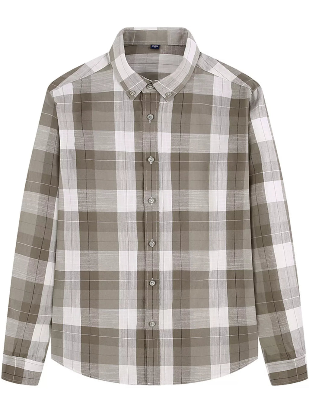 Men's Full Size Casual Plaid Long Sleeve Shirt Plus Size
