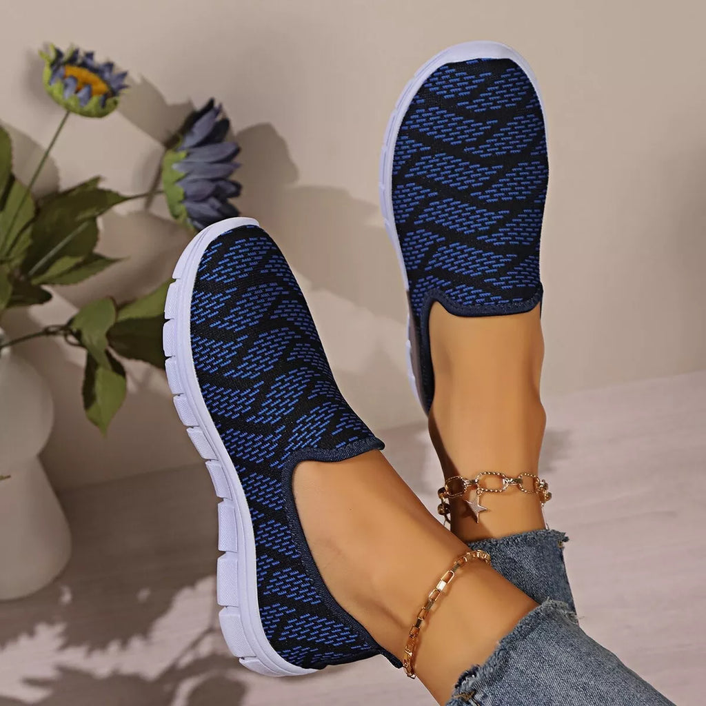 Breathable Mesh Round Toe Slip-Ons