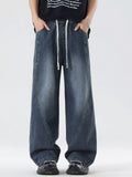 Men's Full Size Wide Leg Wash Denim Jeans Plus Size