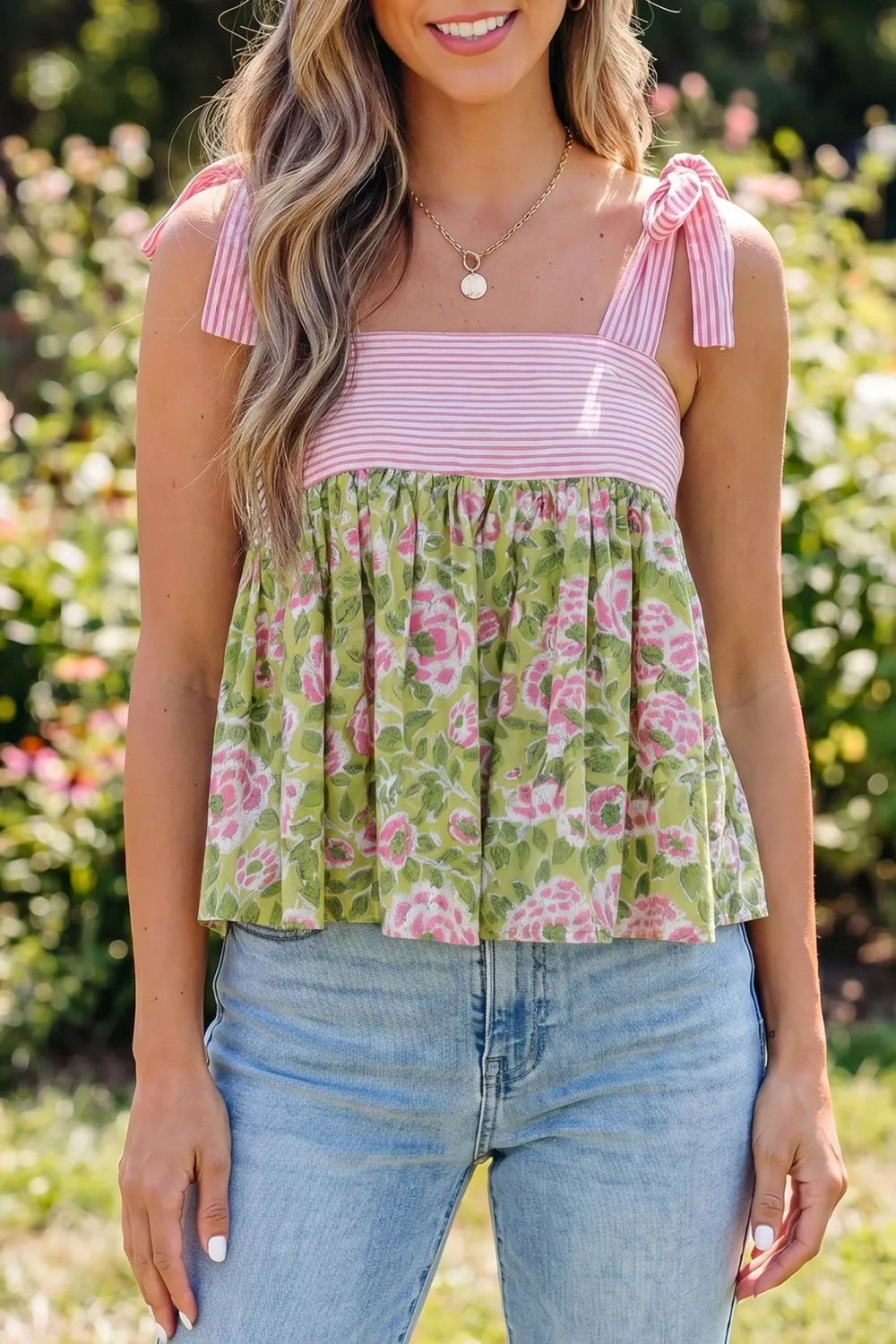 Floral Print Tie-Strap Cami