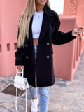 Full Size Double-Breasted Wool Coat Plus Size