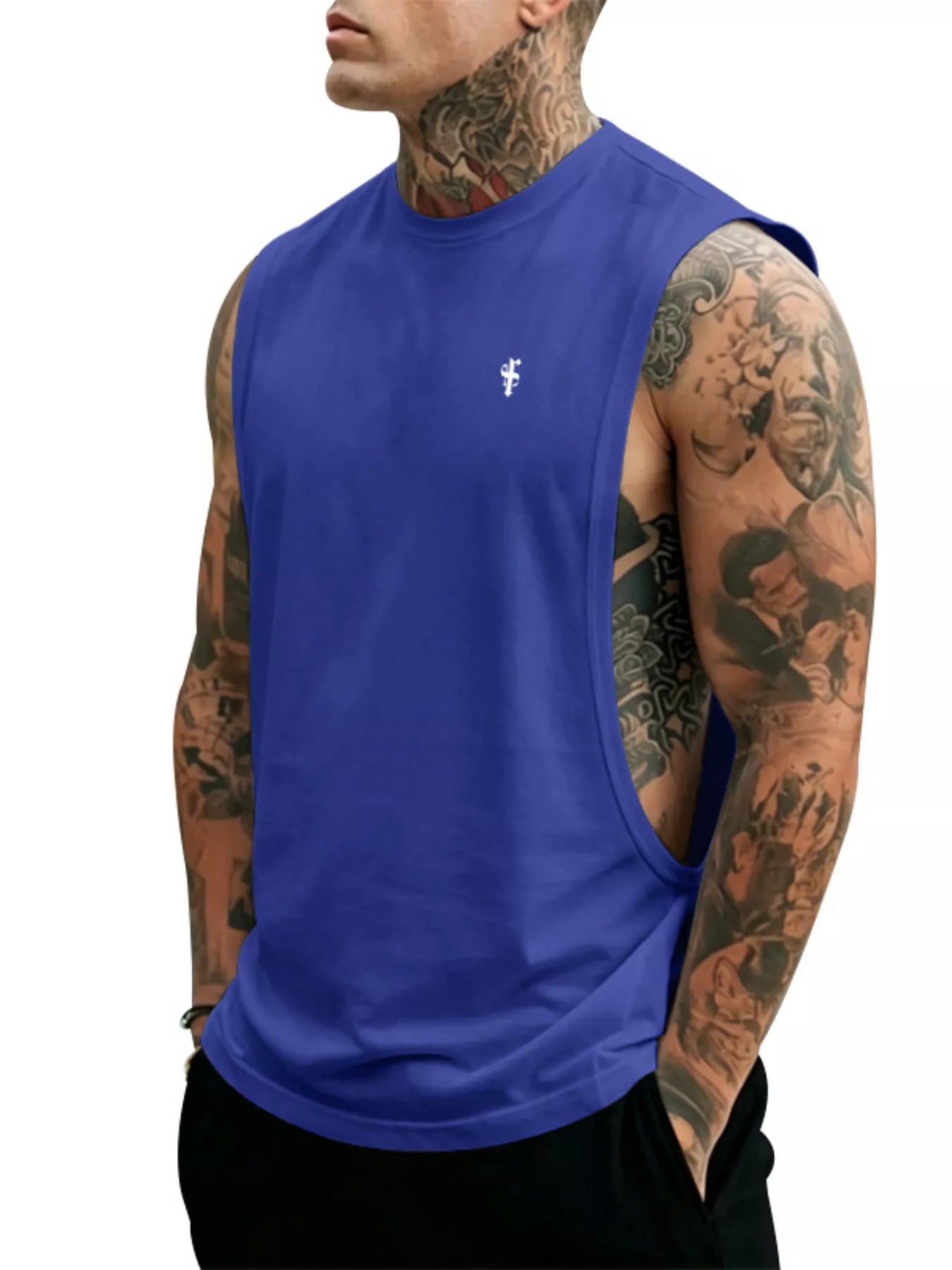 Men's Full Size Round Neck Tank Top Plus Size