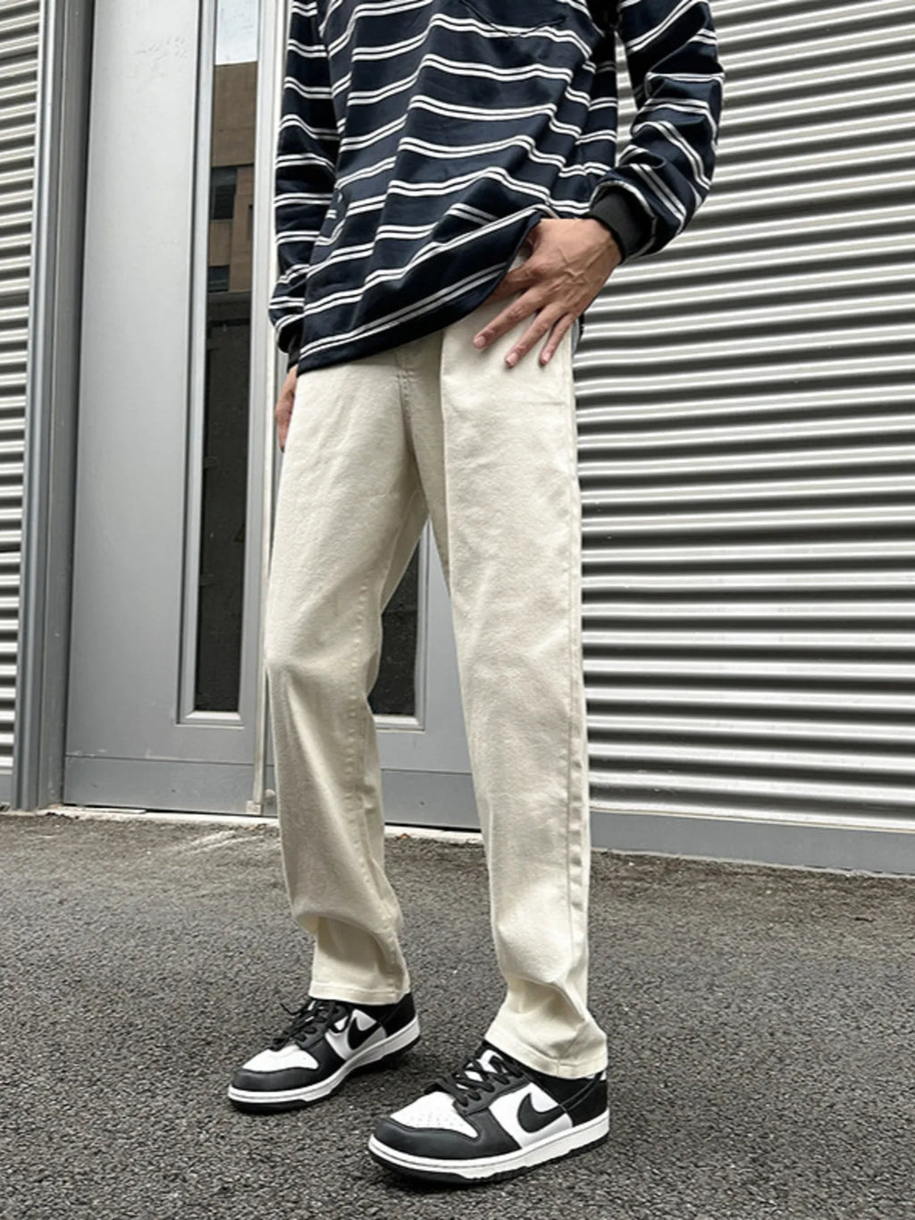 Men's Full Size Vintage Washed Straight Leg Relaxed Fit Jeans Plus Size